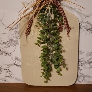 Rustic Cream Wall Hanging with Greenery